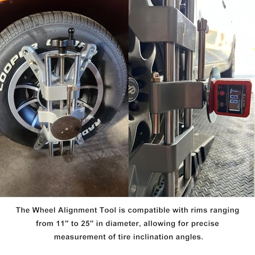 Wheel Clamp & Magnetic Adapter 3PCS Wheel Alignment Tool for Precise Camber Caster Gauges Fits for 11-25" Rims Camber Alignment Tool Universal Tire Repair Tool