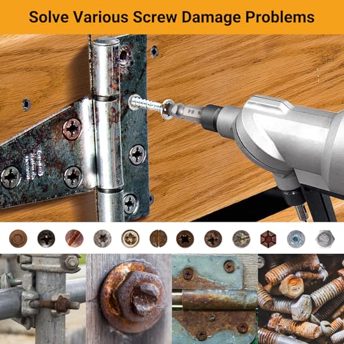 Screw Extractor Set with Drill Bits - 5 PCS HSS 4341 Stripped Screw Remover, Damaged Bolt Extractor Kit for Broken Rusted Screws (2-12mm), Professional Repair Gift for Men with Velvet Case