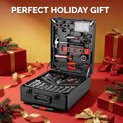 TLGREEN 799pcs Mechanic Tool Set with Aluminum Trolley Case,Home Repair Tool kit,Complete Tool Box Set for Home,Automotive,Dorm,Garage,Black - color: Black