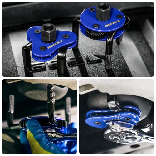 Universal Oil Filter Removal Tool - Adjustable 2-1/2" to 4" & 3" to 5-1/2", Oil Filter Wrench Set with a Pair of Gloves for Cars, Trucks, Tractors, Engines, Conduit & Fittings