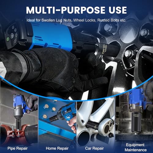 Professional 5-Piece Lug Nut Extractor Set with 1/2-inch Drive, Impact Twist Socket Set,17mm 19mm 21mm 22mm Wheel Lock Removal Tool Kit for Stripped Lug Nut Remover