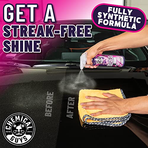 Chemical Guys, Synthetic Quick Detailer Spray, High Gloss & Slick, 16 oz | Spray-and-wipe detailer lifts dust, fingerprints and smudges while adding a streak-free synthetic-polymer gloss - size: 16 Fl Oz (Pack of 1)