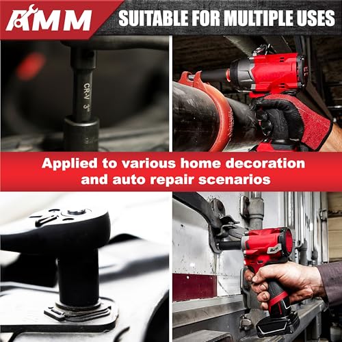 AMM 123Pcs Impact socket set,1/4”3/8”Drive Deep&Shallow Socket wrench set,6 Point Metric&Standard Full 5/32"-3/4",4-22mm with Spark plug sockets,72T Ratchet handle,Screwdrivers,for Automotive&Home