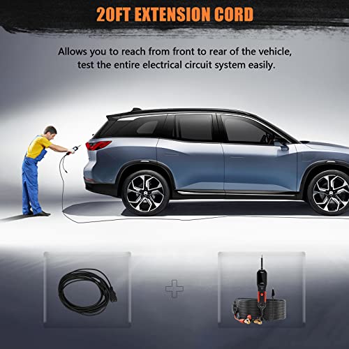 VDIAGTOOL V200 Automotive Circuit Tester, Power Circuit Probe Tool, 12-24V Electrical Short Open Breaker Circuit Finder, AC/DC Current Resistance, Duty Cycle, & 20FT Extension Cord, for 99% Cars