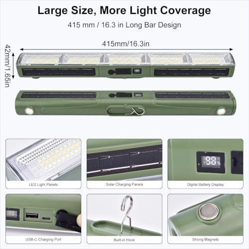 Professional Underhood Work Light, Slim LED Mechanic Light Bar with Heavy-Duty N52 Magnets, 7500mAh Rechargeable Automotive Repair Light for Engine Bay, Chassis, Shop