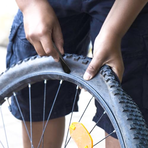 Huakaile Bike Tire Levers Tyre Spoon Stainless Steel Changing Tool for Changing Road & Mountain Bike Tubes Premium Bicycle Accessories with Hook Repair Tire Tool - color: Black