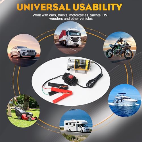 Electric Oil Extractor Pump, Engine Oil Change Pump 12/24V, Transmission Suction Pump with 100W Motor & Longer Hose, Oil Transfer Pump for Hydraulic, Differential, Gear, Lubricating Oil