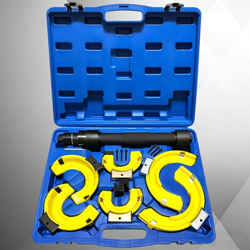 Macpherson Strut Spring Compressor Tool, Universal Spring Compressor with Overload Protection Device, Interchangeable Fork Strut Coil Extractor Remover Tool Allow Impact Wrench Use