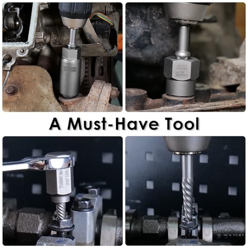 65-Piece Broken Bolt Extractor Kit with Easy Out Screw Extractor Set | for Damaged, Rusted, Rounded-Off, Stripped Fasteners, 8-19mm, Cr-Mo Steel & HSS, with Left Hand Drill Bit Set, Storage Case - size: 65-Piece
