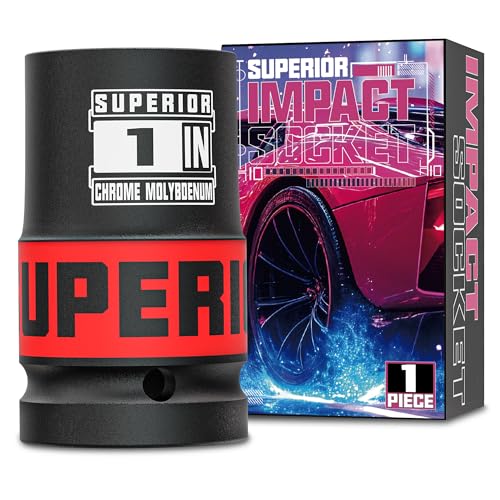 1" Drive Impact Socket, 1 Inch Deep Socket, SAE Axle Nut Socket, 6 Point, CR-MO, Automotive, Truck Maintenance, Heavy Equipment Repair - size: 1" Drive 1 Inch Deep