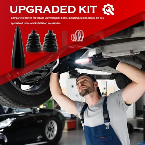 2PCS Car CV Boot Repair Kit Contains CV Boot Expander Tool,Upgraded Car CVs Axle Boots Repair Kit for Dust and Water Resistance,Silicone CVs Joint Boots for 2.47"/2.99"/3.53" Calibers