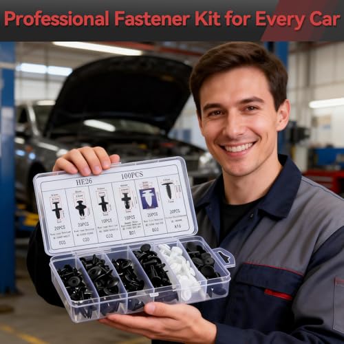 100Pcs Auto Body Panel Fasteners & Push Pin Rivets - 6 Sizes Bumper Fender Flare Retainer Clips. Plastic Expansion Screws Replacement for GM Ford Toyota Honda (100Pcs) - style: 100pcs