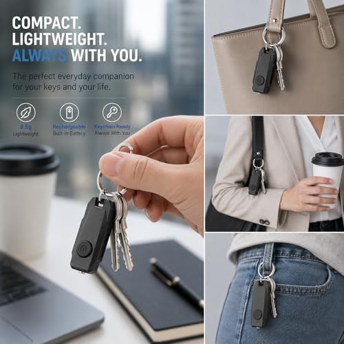 BARRYSAIL USB Rechargeable Keychain Light, 9pcs Mini LED Flashlight with Keyring, Great EDC Tool, Gift for Kids Teens (9, Black)