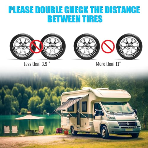 RV Rotatable Wheel Chock Stabilizers (Drill Adjusted), Camper Heavy Duty Tire Chock Stabilizers, Travel Trailers Wheel Chock Scissor 2 Sets with Ratchet,hex Socket,Gloves (Black-Turn) - color: BLACK-TURN