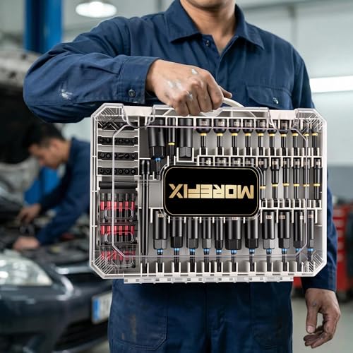 80PC Impact Driver Bit and Socket Set | 1/4 in hex shank, CR-V nut drivers, sockets, angle drill adapter, extension bar and mini ratchet for drill repair - size: 80pcs