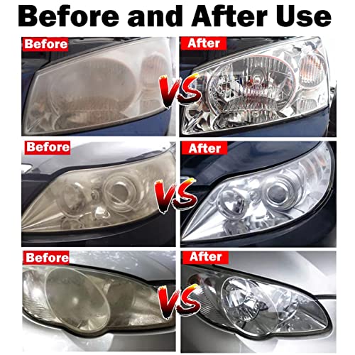 Car Headlight Restoration Kit, Auto Headlight Lens Polish Repair Kit Atomizing Cup Headlight Vapor Renovation Tool with 200ml Liquid for Repair of Scratch,Yellowed, Haze, Oxidized, Cracked Headlights - size: L