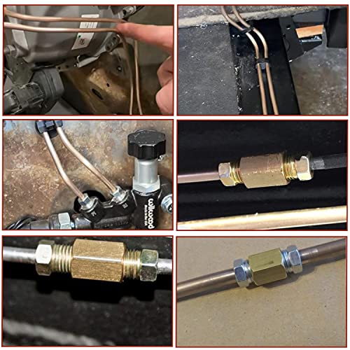 3/16 Copper Coated Flexible Tube Roll - 25 ft + Brake Line Flaring Tool Kit - Single & Double Flare Tool Kit + Tube Bender with 16 Fittings & 4 Unions