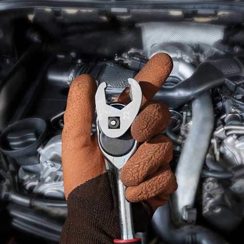 VEVOR 3/8" Drive Crowfoot Wrench Set with 2 Extension Bars, SAE 3/8"-1" and Metric 10-22 mm, CR-MO Steel Crowfoot Wrench Set, 24-Piece Crows Foot Wrench Set,with EVA Tool Organizer