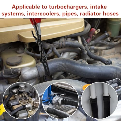 Spring Hose Clamp and Removal Pliers Set – 42 Pieces (24–46mm, 10 Large Fuel Line Clamp Sizes)