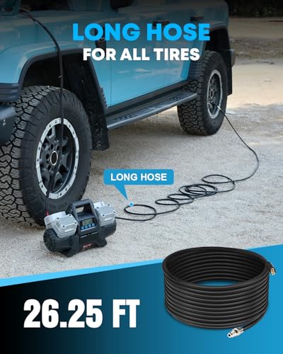 Kohree 12V Four Cylinder Fast Air Compressor with Digital Display Panel | Heavy Duty 14.13 CFM Tire Inflator Tire Pump for Offroad Truck RV 4x4 Vehicle, Max 150 PSI