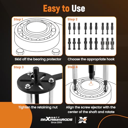 maXpeedingrods 21 in1 Bearing Puller Kit, Bearing Removal Tool, Bearing Separator Set, Bearing Disassembly Gear Puller w/ 3-jaw Hooks and 6 Sizes Red Steel Inner Hole Extractor - style: 3 Jaw Puller