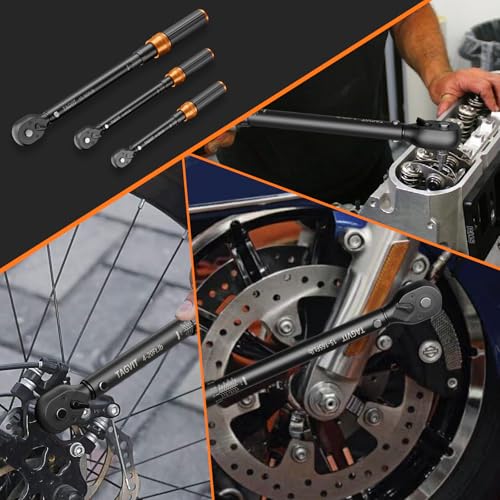 1/4 3/8 1/2-inch Drive Click Torque Wrench, 3Pcs 4-20Ft.lb, 5-45Ft.lb, 15-165Ft.lb Torque Wrench Set with ±3% Accuracy, 72-Tooth, Dual-Direction for Bike, Motorcycle, Car Repair - size: 4-20+5-45+15-165 ft.lb (3 PCS), style: 1/4+3/8+1/2-Inch