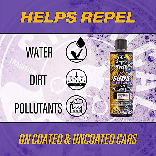 Chemical Guys HydroSpeed & HydroSuds Car Wash Kit – Ceramic Quick Detailer and Car Wash Soap Bundle – Car Detailing Kit with High Foam Shine Protection, Works with Foam Cannon or Gun, 16 oz Each