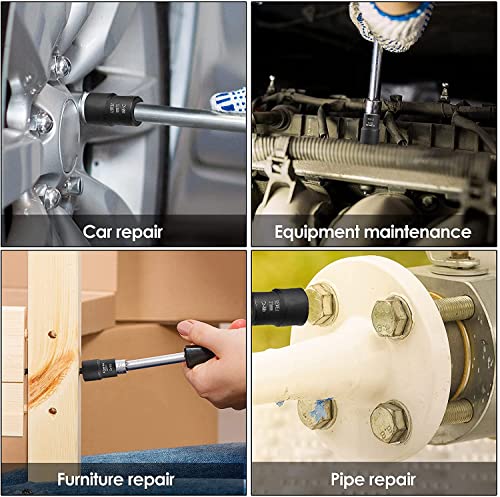 XEWEA 15PCS 1/2" Drive Lug Nut Removal Tools, Striped Wheel Lock Removal Kit Easy Out Twist Socket Extractor Set for Damaged, Frozen, Rusted, Rounded-Off Bolts Nuts & Screws - color: 15pcs 1/2" Drive