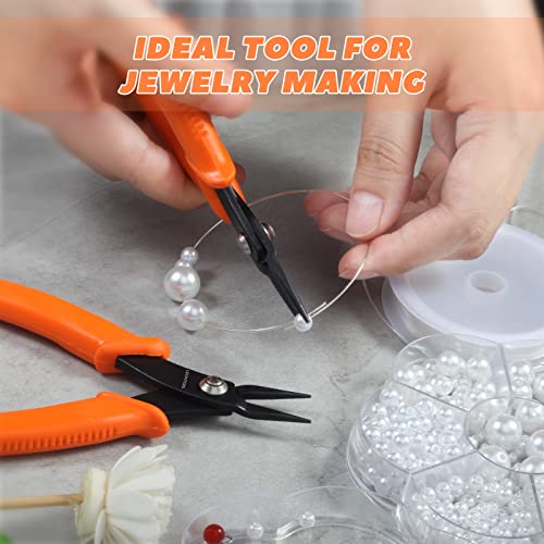 5-Inch Round Nose Pliers Specialty Pointed Nose Tweezer Nose Plier | 1mm Diameter Tip, Smooth Jaw, Mini Precision Needle Nose Chain Nose Pliers for Jewelry Making Wire Wrapping, Object Gripping - style: Round Nose Pliers