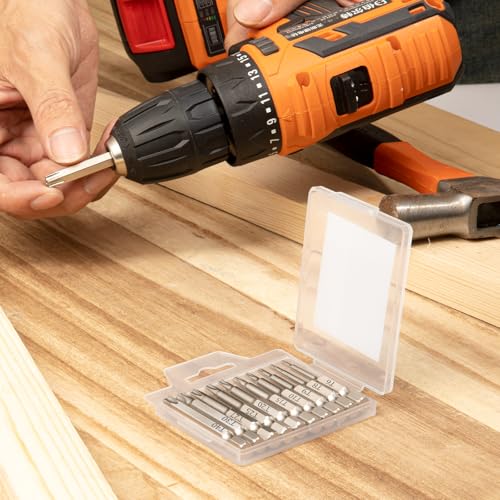 10 Piece Security Torx Bit Set (T6-T40), 1/4 Inch Hex Shank S2 Steel Magnetic Tamper Proof star screwdriver bit set 2" Long - style: T6-T40
