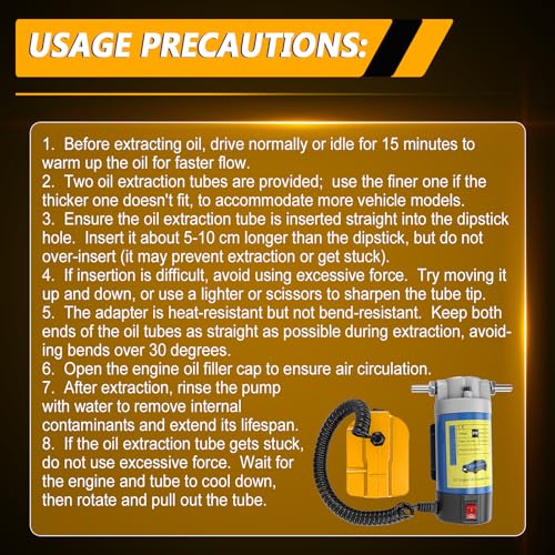 Oil Pump Compatible with Dewalt 20V Max Battery(No Battery), 100W Oil Extractor Pump Oil Removal Pump for Oil Change, Electric Transfer Oil Pump with 2 Pipes for Cars Motorcycles RVs Boats