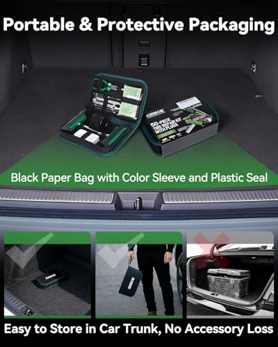 Tire Repair Kit with Effortless Insertion & Removal – 50pcs Complete Professional Heavy Duty Tire Plug Kit,Puncture Repair for Car, Motorcycle, Tractor, ATV, SUV, Truck (Portable Case Included)