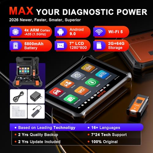 OTOFIX D1 Lite 2026 Bidirectional Scan Tool, 2 Years Free Update, 38+ Services, All System Diagnostic Scanner, Active Tests, AutoAuth FCA SGW, AutoVIN, CAN FD & DoIP, 99% Car Coverage