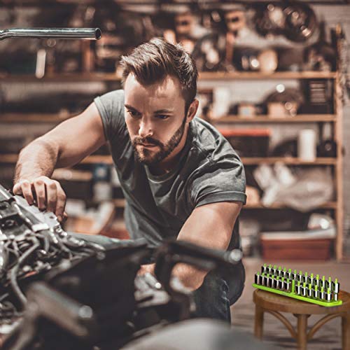 Olsa Tools SAE (Green) & Metric (Black) Socket Storage Trays - 6 Piece Set | 1/4-Inch, 3/8-Inch, 1/2-Inch Drive - Professional Quality Tool Organizer - Professional Grade - Part: 1055