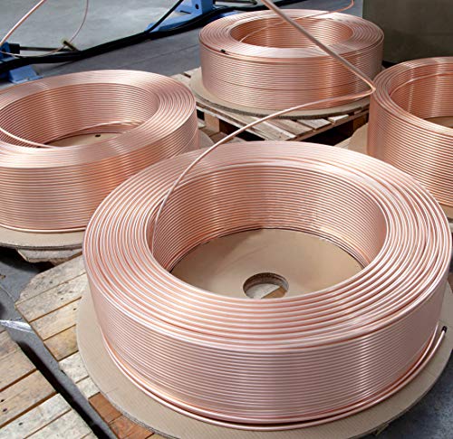 MuHize Brake Line Tubing Kit 3/16 + 1/4" 25Ft Copper Coated Alloy Steel | Anti-Rust, Dual Size 3/16 & 1/4" Roll, for Cars Trucks SUV, Hydraulic Fuel & Transmission Line Replacement - color: Gold