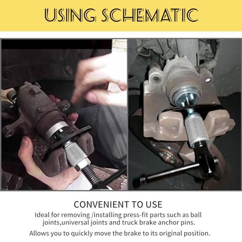 MuHize Caliper Piston Compressor Tool (Upgraded) - Universal Rear Brake Caliper Tool for Disc Pad Replacement on Ford/Toyota/Honda Cars - Ergonomic Right-Handle Design