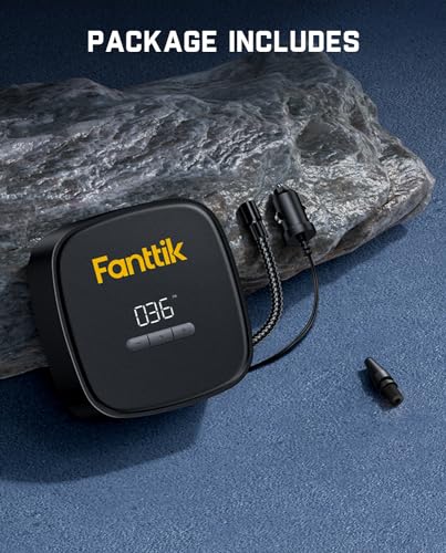 Fanttik X9 SE Portable Tire Inflator, Air Compressor with 9.8ft Power Cord | 52s Fast Inflate, Compact&Lightweight, 12V DC, Auto Stop, Accuinflate technology, Pressure Gauge, 3 Units for Car, Motorcycle