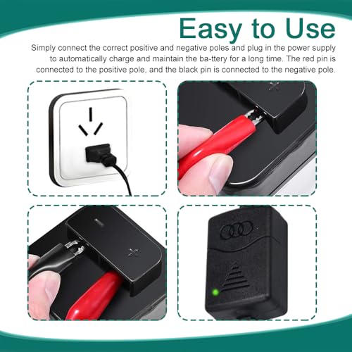 12V 1300mA Sealed Lead Acid (SLA) Battery Charger, Trickle Charger for Car Battery, Battery Charger Maintainer with Short Circuit Protection, Universal Charger Adapter for Car Motorcycle