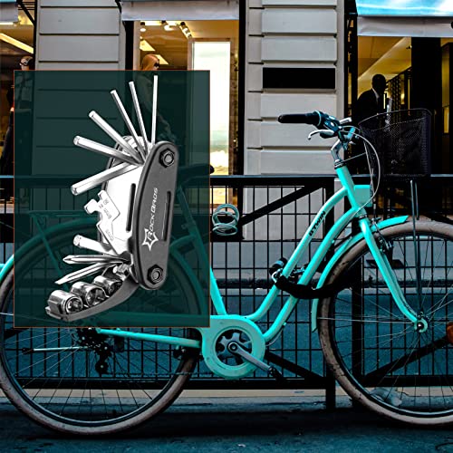 ROCKBROS Bike Multitool Lightweight 16-in-1 MTB Bicycle Multitool Compact Portable Bike Repair Tool Kit With Allen Wrench, Tire Levers-1 Pack - style: 16 in 1 Tools-1 Pack