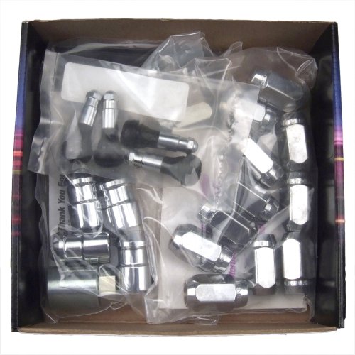 McGard 84630 Chrome Cone Seat Wheel Installation Kit (1/2" - 20 Thread Size) - for 6 Lug Wheels, 20 Lug Nuts / 4 Locks / 1 Key / 1 Storage Pouch
