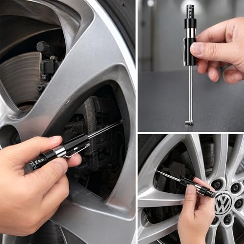 Brake Pad Thickness Gauge Measure Tool - Car Brake Pad Thickness Gauge with Scale, Tire Tread Depth Gauges, 1.5mm Thickness Auto Shoe Tester Detection Pen for Car Truck SUV Motorcycle