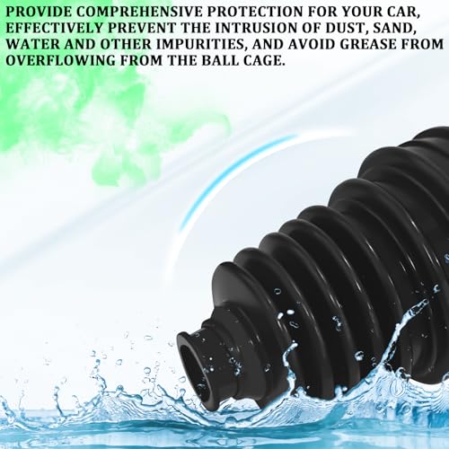 2PCS CV Axle Boot Repair Kit with 4 Stainless Steel Clamps and 6 Cable Ties, Universal CV Joint Boot for 19mm-24mm Shafts, Silicone Waterproof Dustproof Split Tie Rod Boots for Most Vehicle