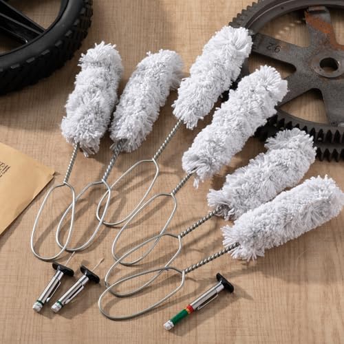 Teenyyou 9 Pack 11.8" Long Tire Lube Brush Applicator Swab Set Includes 6 Tire Lubricant Applicator and 3 Tread Depth Gauge for Changing Tires