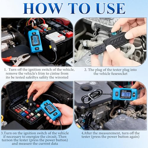 Automotive Circuit Fault Probe Tester, 20A 48V High Precision Current Tester, 2 in 1 Wire Tracer Short Finder, Car Relay Tester with LED Display and Front Light