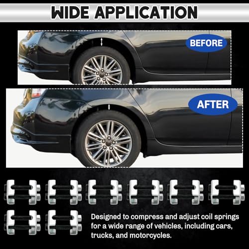Coil Spring Spacers 8PCS 2-Way Adjustable Lift Or Lower Spring Spacer | Coil Spring Compressor Tool Strut Spring Compressor for Cars SUVs Trucks, Spreads or Compresses Coil Springs