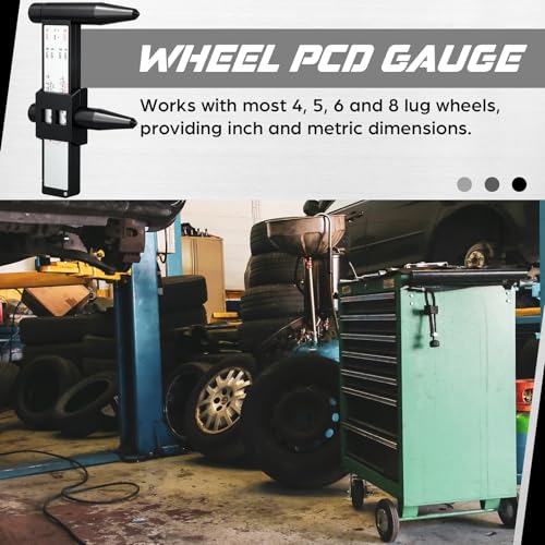 Kingdder 2 Pcs Wheel Stud Rim Bolt Pattern Measuring Tool PCD Ruler Wheel PCD Gauge Lug Bolt Pattern Gauge for 4 5 6 8 Holes Sliding Caliper