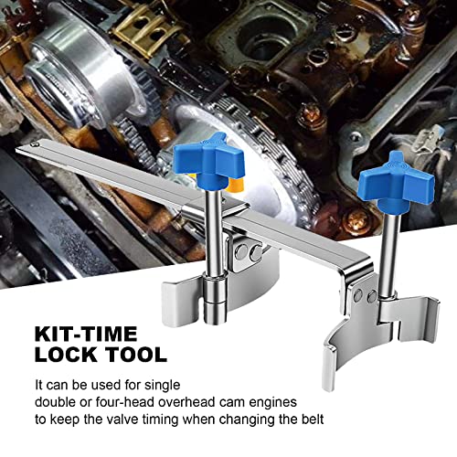 Saihisday Timing Locking Tool Kit Cam Lock Tool Camshaft Sprocket Clamp Kit Camshaft Gear Holder Dual Cam Clamp(Stainless Steel)