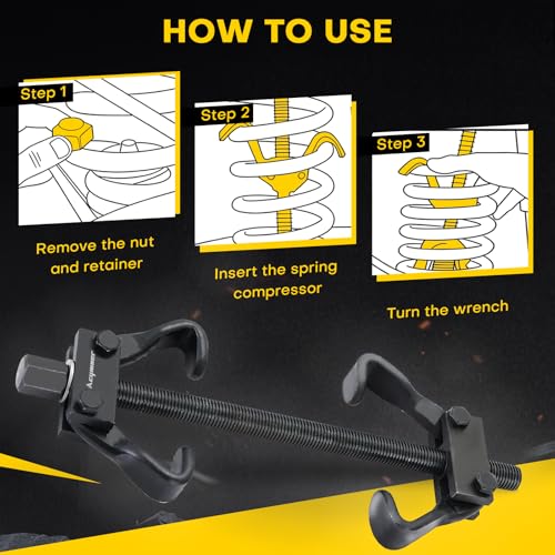 Coil Spring Compressor Tool Set | Coil Spring Compressor for Suspension,Compress,Remove & Install Strut Coil Springs, Fits Most Passenger Cars and Light Trucks