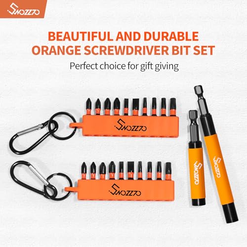 22PCS Commonly Used Screwdriver Bit Set,S2 Steel Phillips | Torx & Flat Head Impact Driver Bit Set with 1/4" Hex Shank Magnetic Drive Guide Set(Length: 3.15" + 4.72") & Bit Holder - size: 2PCS Drive Guides+20PCS Bits