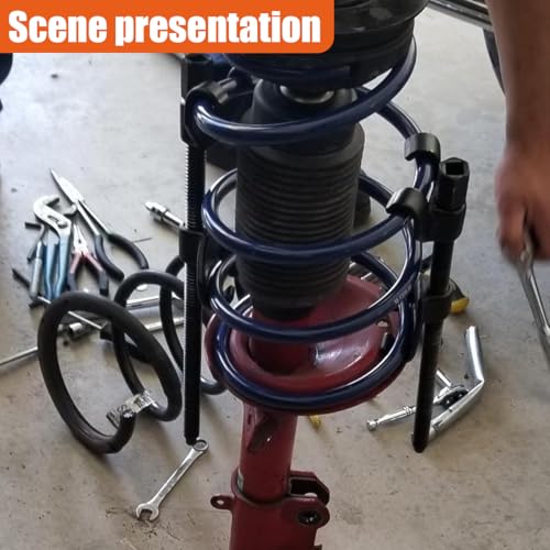 2PCS 14" Coil Spring Compressor Tool, Heavy Duty Auto Suspension Strut Installer Accessories, Universal Macpherson Coil Spring Compressor Kit with 2 Steel Jaws (Black)